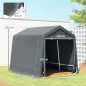 Carpa de Jardín para Bicicletas con Marco de Metal 2 Puertas con Cremallera Impermeable Anti-UV 2,4x2x2 m Gris Oscuro
