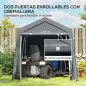 Carpa de Jardín para Bicicletas con Marco de Metal 2 Puertas con Cremallera Impermeable Anti-UV 2,4x2x2 m Gris Oscuro