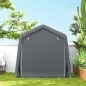 Carpa de Jardín para Bicicletas con Marco de Metal 2 Puertas con Cremallera Impermeable Anti-UV 2,4x2x2 m Gris Oscuro