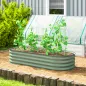 Jardinera Exterior Grande de Acero Galvanizado con Base Abierta Bordes de Seguridad Fácil Montaje 150x62x30 cm Verde