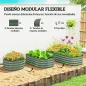 Jardinera Exterior Grande de Acero Galvanizado con Base Abierta Bordes de Seguridad Fácil Montaje 150x62x30 cm Verde