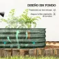 Jardinera Exterior Grande de Acero Galvanizado con Base Abierta Bordes de Seguridad Fácil Montaje 150x62x30 cm Verde