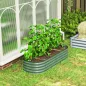 Jardinera Exterior Grande de Acero Galvanizado con Base Abierta Bordes de Seguridad Fácil Montaje 150x62x30 cm Verde