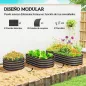 Jardinera Exterior Grande de Acero Galvanizado con Base Abierta Bordes de Seguridad Fácil Montaje 150x62x30 cm Gris
