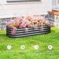 Jardinera Exterior Grande de Acero Galvanizado con Base Abierta Bordes de Seguridad Fácil Montaje 150x62x30 cm Gris