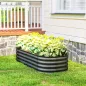 Jardinera Exterior Grande de Acero Galvanizado con Base Abierta Bordes de Seguridad Fácil Montaje 150x62x30 cm Gris