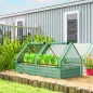 Jardinera Exterior Grande con Mini Invernadero con Base Abierta para Patio Terraza Balcón 185x95x92 cm Gris y Verde