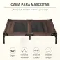 Cama para Mascotas con Zona de Malla Transpirable y Tela Oxford para Interior Exterior 92x76x18 cm Café