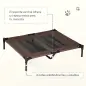 Cama para Mascotas con Zona de Malla Transpirable y Tela Oxford para Interior Exterior 92x76x18 cm Café