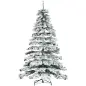 Árbol de Navidad 225 cm Árbol de Navidad Artificial Nevado con 1083 Ramas y Soporte de Metal Árbol de Navideño para Salón Verde