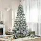 Árbol de Navidad 225 cm Árbol de Navidad Artificial Nevado con 1083 Ramas y Soporte de Metal Árbol de Navideño para Salón Verde