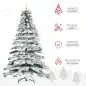 Árbol de Navidad 225 cm Árbol de Navidad Artificial Nevado con 1083 Ramas y Soporte de Metal Árbol de Navideño para Salón Verde