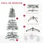 Árbol de Navidad 225 cm Árbol de Navidad Artificial Nevado con 1083 Ramas y Soporte de Metal Árbol de Navideño para Salón Verde