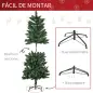 Árbol de Navidad Artificial 150 cm Ignífugo con 454 Ramas con 2 Tipos de Puntas de PVC Base Plegable y Soporte de Acero Decoraci