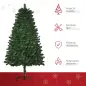 Árbol de Navidad Artificial 150 cm Ignífugo con 454 Ramas con 2 Tipos de Puntas de PVC Base Plegable y Soporte de Acero Decoraci