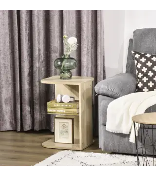 Mesita Auxiliar de Salón Moderna Mesilla de Noche con 3 Estantes Tablero de Cristal Mesita de Café para Sala de Estar Dormitorio