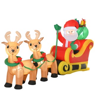 Papá Noel Inflable en Trineo