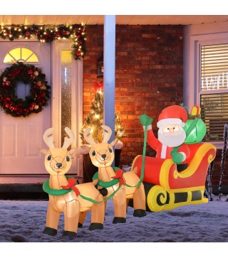 Papá Noel Inflable en Trineo