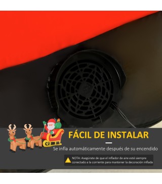 Papá Noel Inflable en Trineo