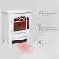 Chimenea Eléctrica Portátil 1000/2000W con Llama LED Brillo Regulable Termostato Ajustable y Protección Sobrecalentamiento para