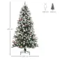 Árbol de Navidad Artificial 180 cm con 678 Ramas 53 Piñas y 53 Bayas Decoración Navideña para Interiores Verde