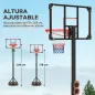 Canasta de Baloncesto con Altura Ajustable 178-208 cm Ruedas y Base Rellenable para Adolescentes y Adultos Rojo y Negro