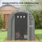 Carpa de Jardín para Bicicletas con Marco de Acero Puerta con Cremallera Impermeable 2,4x1,6x1,9 m Gris Claro