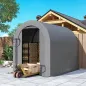 Carpa de Jardín para Bicicletas con Marco de Acero Puerta con Cremallera Impermeable 2,4x1,6x1,9 m Gris Claro