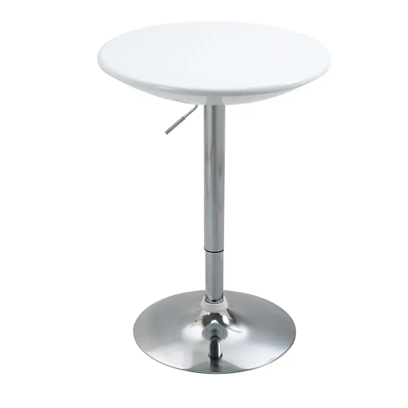 Mesa de Bar Regulable en Altura Giratoria 360º con Base Redonda Mesa Alta de Acero Moderna para Cocina Comedor Cafetería 61x61x7 Mesa de Bar Regulable en Altura Giratoria 360º con Base Redonda Mesa Alta de Acero Moderna para Cocina Comedor Cafetería 61x61x7