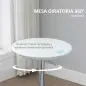 Mesa de Bar Regulable en Altura Giratoria 360º con Base Redonda Mesa Alta de Acero Moderna para Cocina Comedor Cafetería 61x61x7 Mesa de Bar Regulable en Altura Giratoria 360º con Base Redonda Mesa Alta de Acero Moderna para Cocina Comedor Cafetería 61x61x7