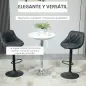 Mesa de Bar Regulable en Altura Giratoria 360º con Base Redonda Mesa Alta de Acero Moderna para Cocina Comedor Cafetería 61x61x7 Mesa de Bar Regulable en Altura Giratoria 360º con Base Redonda Mesa Alta de Acero Moderna para Cocina Comedor Cafetería 61x61x7