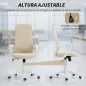 Silla de Oficina Giratoria Altura Ajustable con Reposabrazos Función de Basculante Respaldo Alto 62x56x110-119,5cm Beige