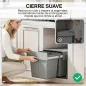 Cubo de Basura Extraíble bajo Fregadero con 3 Contenedores Capacidad Total 31L (15L+8Lx2) Fijación Inferior Gris Claro