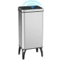 Cubo de Basura Cocina Automático 50L, Papelera de Cocina de Acero Inoxidable con Sensor Infrarrojo, Cierre Suave, Plata