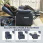 Sillón Relax Reclinable Eléctrico Silencioso con Función Memoria Reposapiés Mando a Distancia Bolsillos Laterales Azul