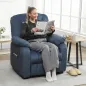 Sillón Relax Reclinable Eléctrico Silencioso con Función Memoria Reposapiés Mando a Distancia Bolsillos Laterales Azul Sillón Relax Reclinable Eléctrico Silencioso con Función Memoria Reposapiés Mando a Distancia Bolsillos Laterales Azul