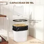 Cubo de Basura Cocina Automático 15 L con Sensor Infrarrojo y Modo Manual Anillo de Retención Antihuellas Blanco