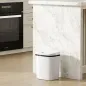 Cubo de Basura Cocina Automático 15 L con Sensor Infrarrojo y Modo Manual Anillo de Retención Antihuellas Blanco