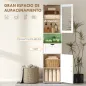 Columna de Baño Estrecha con Puerta de Vidrio Estantes Ajustables Cajón Estante Abierto 40x30x165 cm Blanco