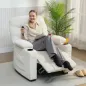 Sillón Relax Reclinable Eléctrico Silencioso con Función Memoria Reposapiés Mando a Distancia Bolsillos Laterales Crema