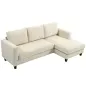 Sofá Chaise Longue de 3 Plazas en Forma de L Tapizado en Pana Asiento y Respaldo Acolchados 214x134x87 cm Beige Sofá Chaise Longue de 3 Plazas en Forma de L Tapizado en Pana Asiento y Respaldo Acolchados 214x134x87 cm Beige