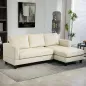 Sofá Chaise Longue de 3 Plazas en Forma de L Tapizado en Pana Asiento y Respaldo Acolchados 214x134x87 cm Beige Sofá Chaise Longue de 3 Plazas en Forma de L Tapizado en Pana Asiento y Respaldo Acolchados 214x134x87 cm Beige