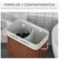 Cesto para Ropa Sucia de Bambú Capacidad de 100L Cesta para la Colada Rectangular con Tapa Extraíble Bolsa de 2 Compartimentos 5