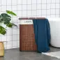 Cesto para Ropa Sucia de Bambú Capacidad de 100L Cesta para la Colada Rectangular con Tapa Extraíble Bolsa de 2 Compartimentos 5