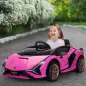 Coche Eléctrico para Niños de +3 Años Lamborghini SIAN Coche de Batería 12V con Mando a Distancia Apertura de Puerta Música MP3
