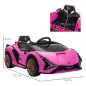 Coche Eléctrico para Niños de +3 Años Lamborghini SIAN Coche de Batería 12V con Mando a Distancia Apertura de Puerta Música MP3