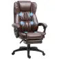 Silla de Masaje Reclinable con Altura Ajustable Reposapiés Retráctil y Control Remoto 68,5x68,5x113-121 cm Marrón