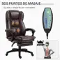 Silla de Masaje Reclinable con Altura Ajustable Reposapiés Retráctil y Control Remoto 68,5x68,5x113-121 cm Marrón
