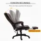 Silla de Masaje Reclinable con Altura Ajustable Reposapiés Retráctil y Control Remoto 68,5x68,5x113-121 cm Marrón