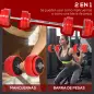 Juego de Mancuernas 30 kg Ajustables 2 en 1 con 12 Discos 2 Barras y Biela Ajustable para Entrenamiento de Fuerza Levantamiento